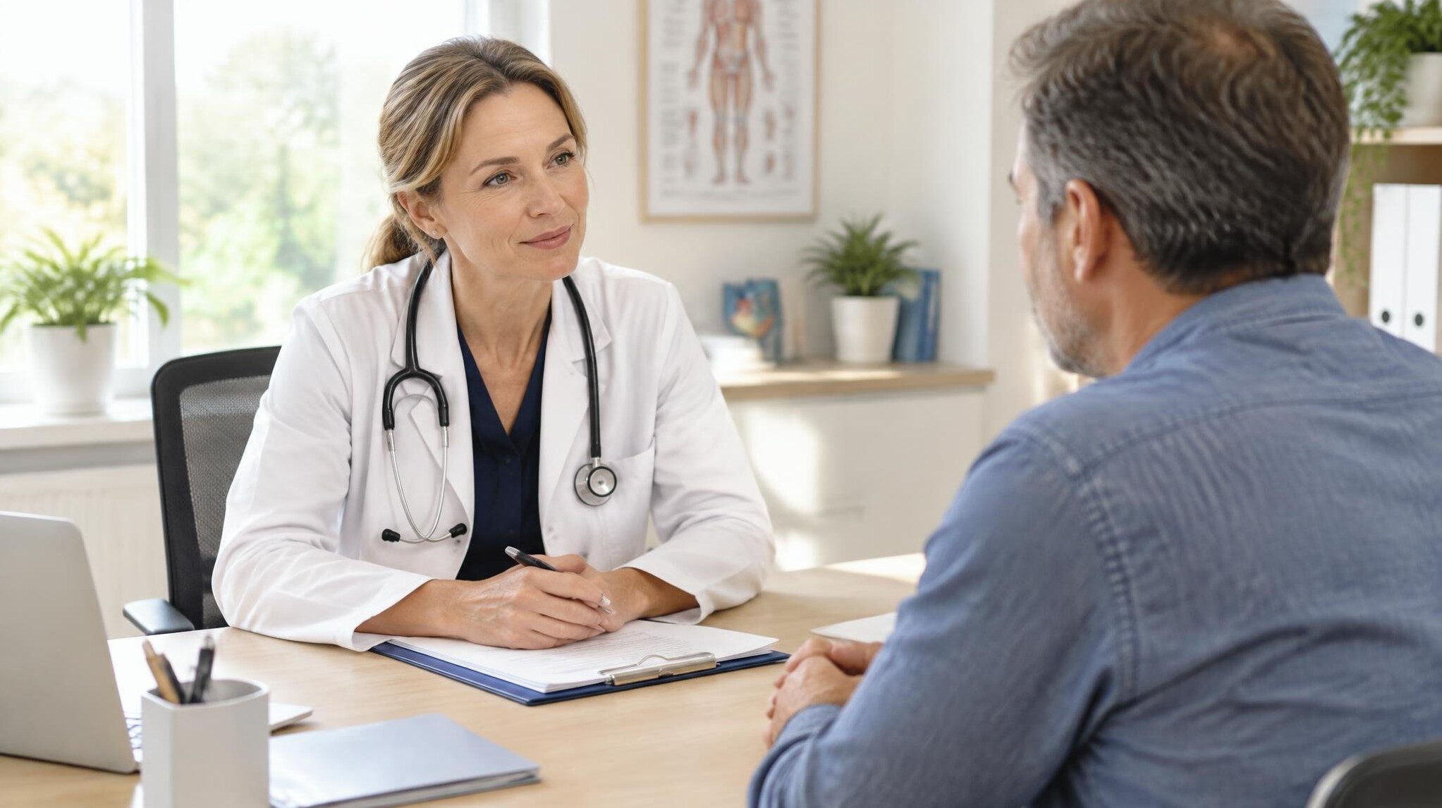 Doctor consulting a patient in a clinic