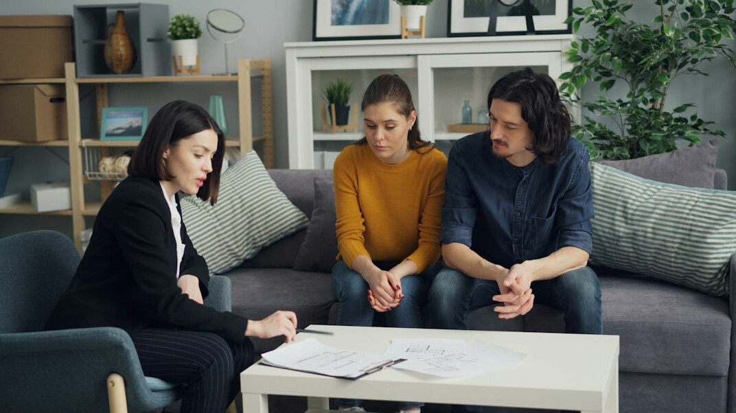 family discussing insurance