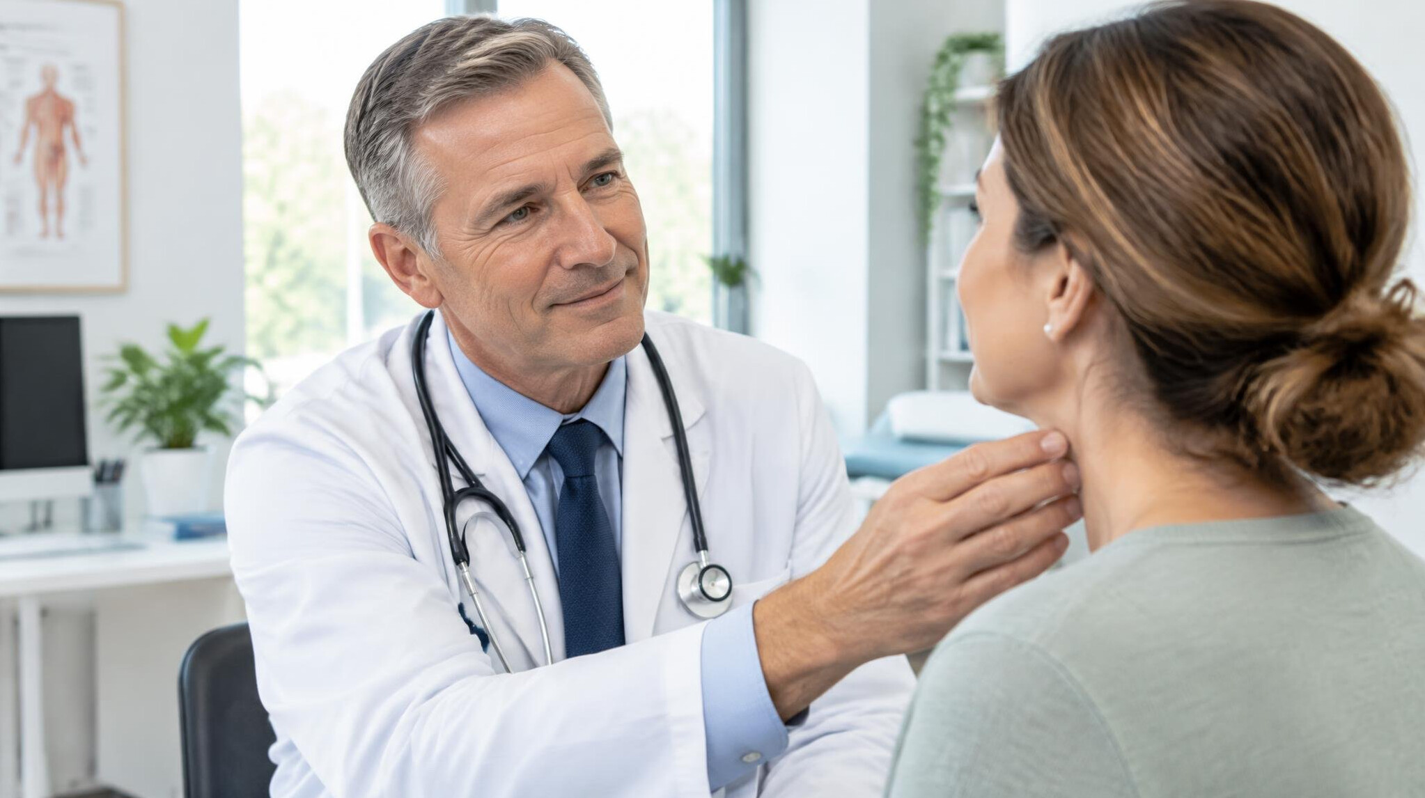 Doctor examining a patient
